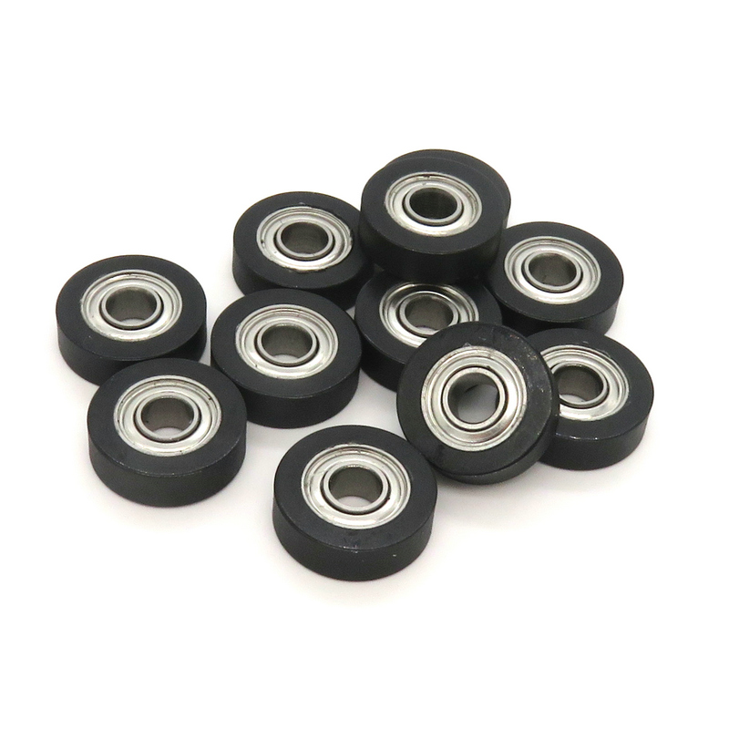 PU68413-4 4*13*4mm polyurethane PU Rollers 684ZZ low noise miniature roller bearing soft rubber friction pulley 4x13x4